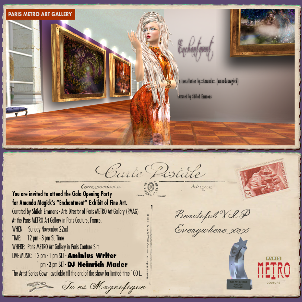 Paris METRO Art Gallery Postcard AmandaMagick-Enchantment 12
